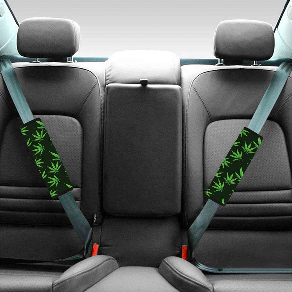 Pot Leaf Pattern Print Car Seat Belt Covers