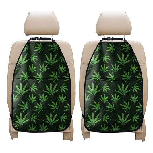 Pot Leaf Pattern Print Car Seat Organizers