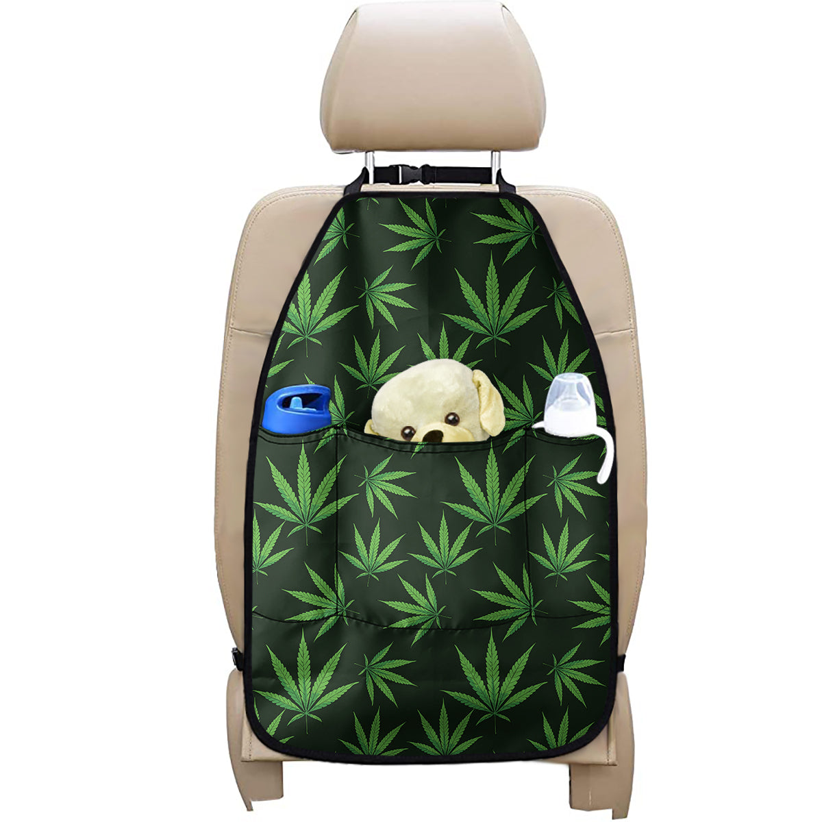 Pot Leaf Pattern Print Car Seat Organizers