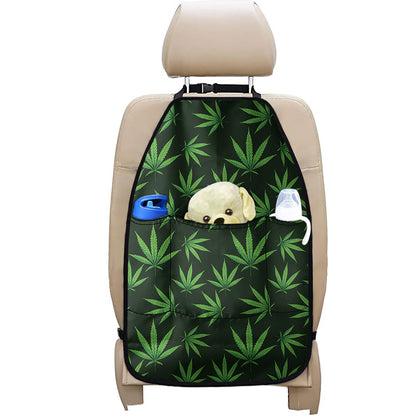 Pot Leaf Pattern Print Car Seat Organizers