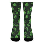 Pot Leaf Pattern Print Crew Socks