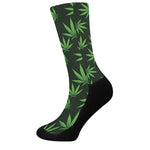 Pot Leaf Pattern Print Crew Socks