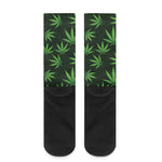 Pot Leaf Pattern Print Crew Socks
