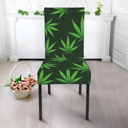 Pot Leaf Pattern Print Dining Chair Slipcover