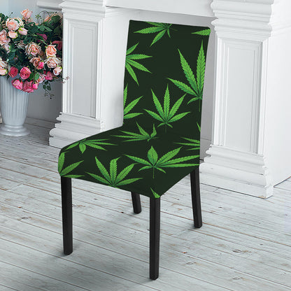 Pot Leaf Pattern Print Dining Chair Slipcover