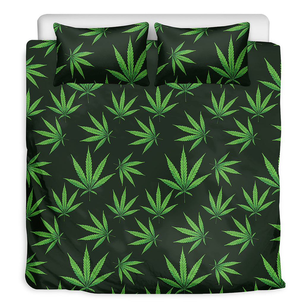 Pot Leaf Pattern Print Duvet Cover Bedding Set