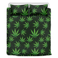Pot Leaf Pattern Print Duvet Cover Bedding Set