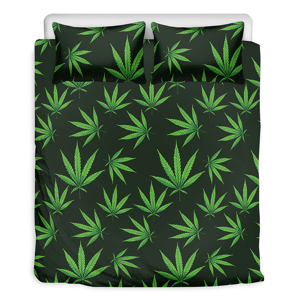 Pot Leaf Pattern Print Duvet Cover Bedding Set