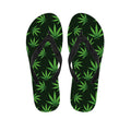 Pot Leaf Pattern Print Flip Flops