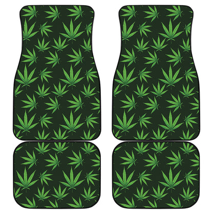 Pot Leaf Pattern Print Front and Back Car Floor Mats
