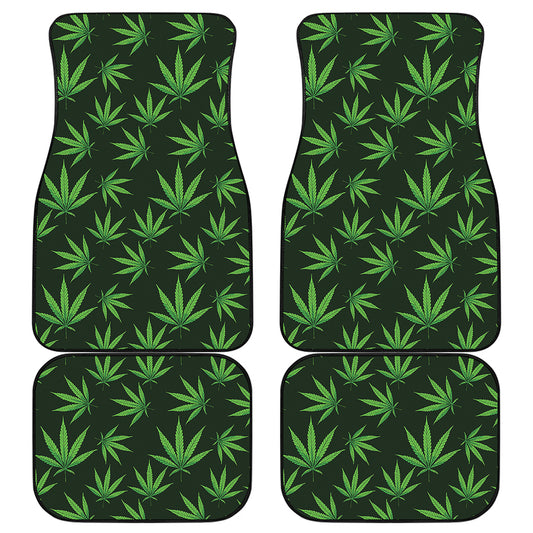 Pot Leaf Pattern Print Front and Back Car Floor Mats