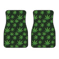 Pot Leaf Pattern Print Front Car Floor Mats