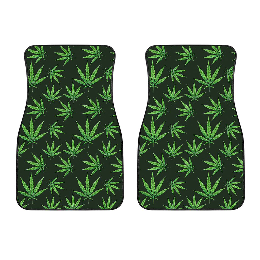 Pot Leaf Pattern Print Front Car Floor Mats
