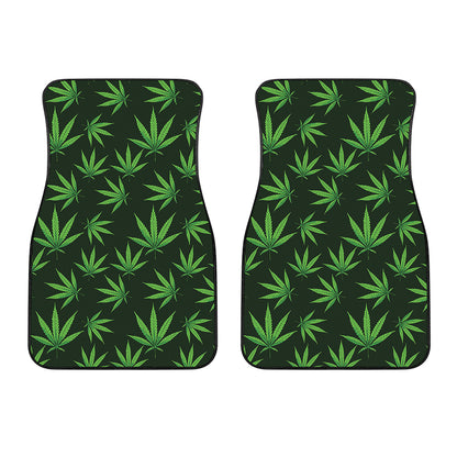 Pot Leaf Pattern Print Front Car Floor Mats