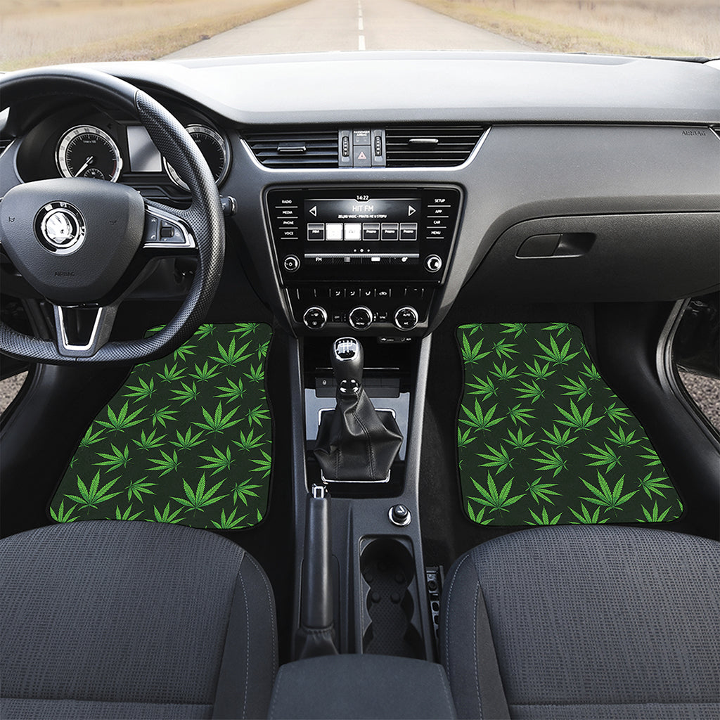 Pot Leaf Pattern Print Front Car Floor Mats