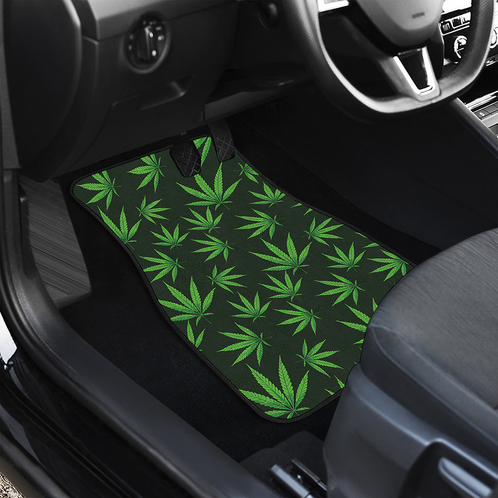 Pot Leaf Pattern Print Front Car Floor Mats
