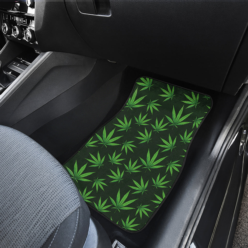 Pot Leaf Pattern Print Front Car Floor Mats