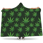Pot Leaf Pattern Print Hooded Blanket