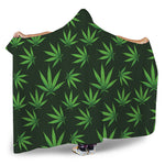 Pot Leaf Pattern Print Hooded Blanket