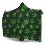 Pot Leaf Pattern Print Hooded Blanket