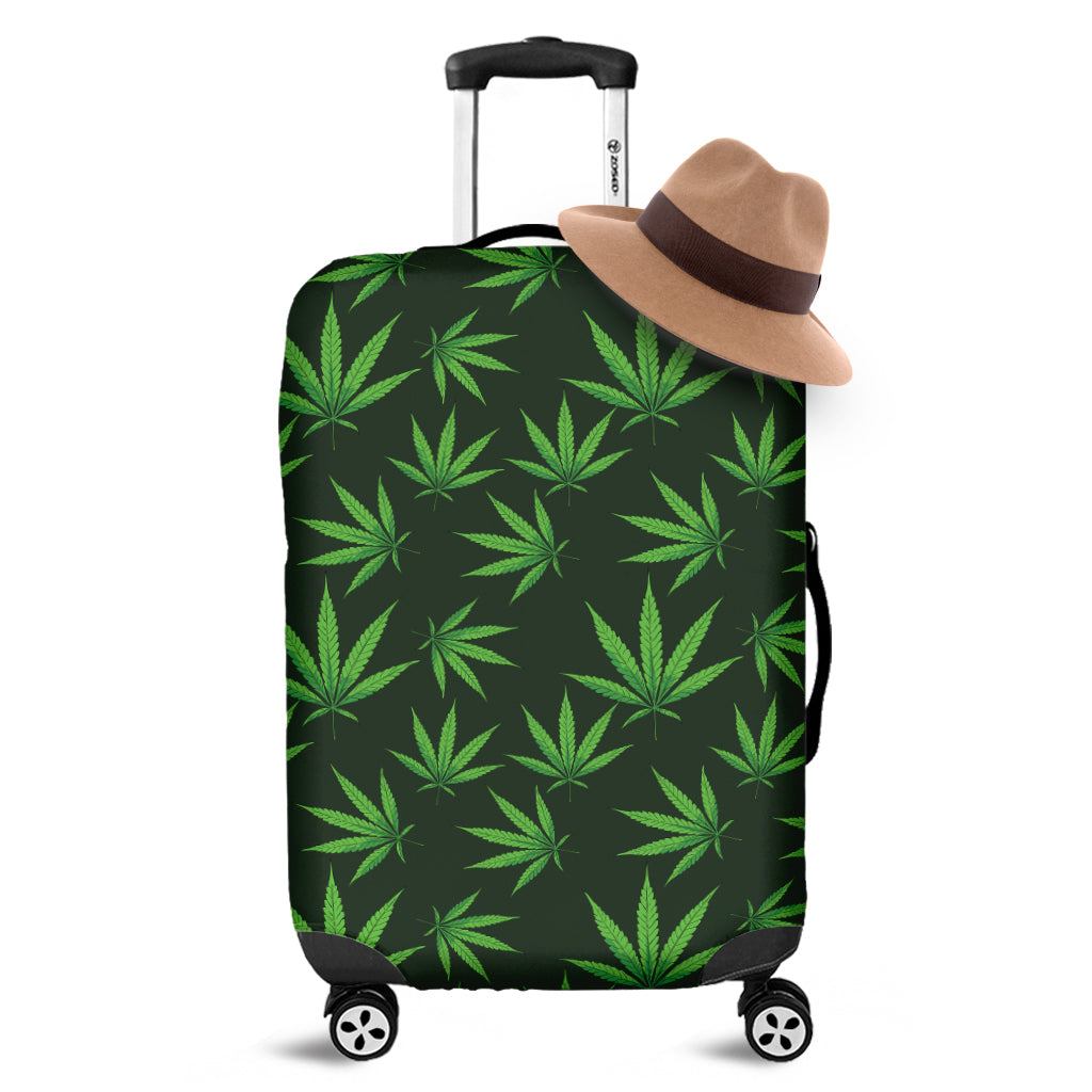 Pot Leaf Pattern Print Luggage Cover