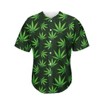 Pot Leaf Pattern Print Men's Baseball Jersey