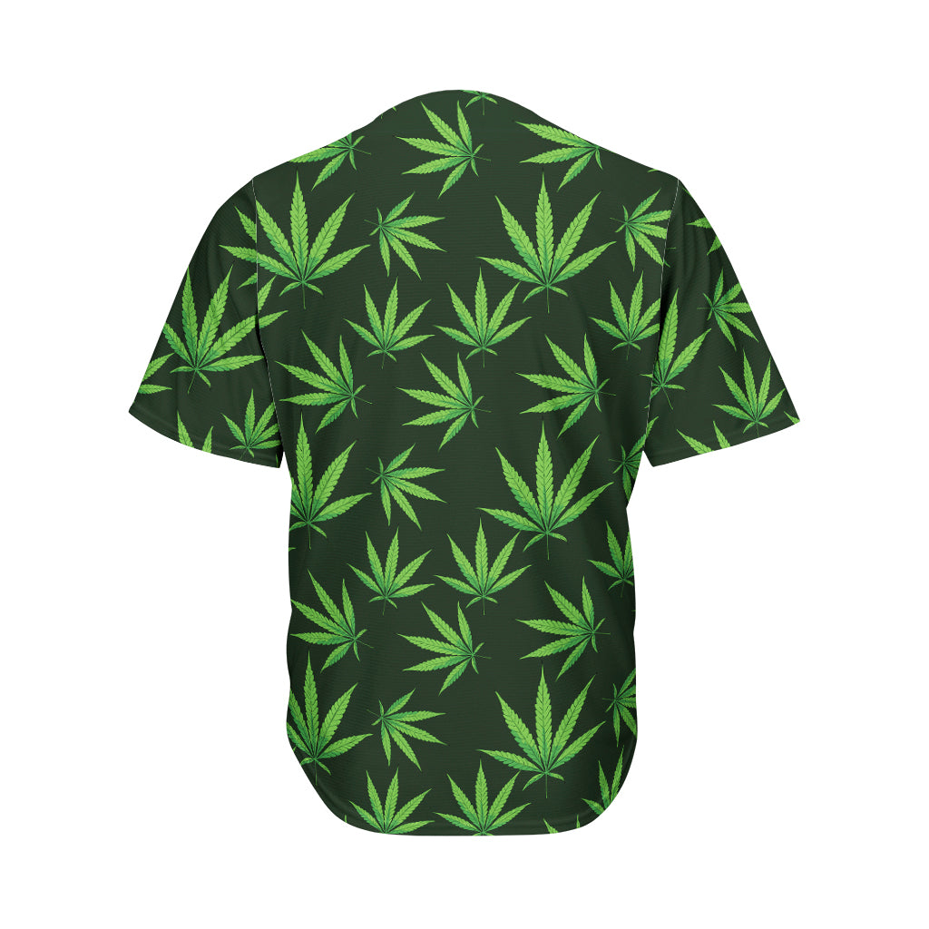 Pot Leaf Pattern Print Men's Baseball Jersey