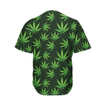 Pot Leaf Pattern Print Men's Baseball Jersey