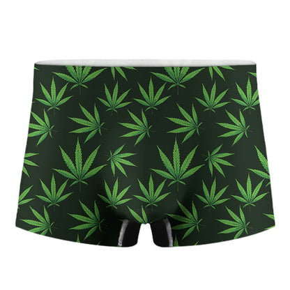 Pot Leaf Pattern Print Men's Boxer Briefs