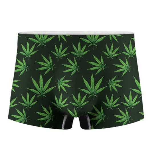Pot Leaf Pattern Print Men's Boxer Briefs