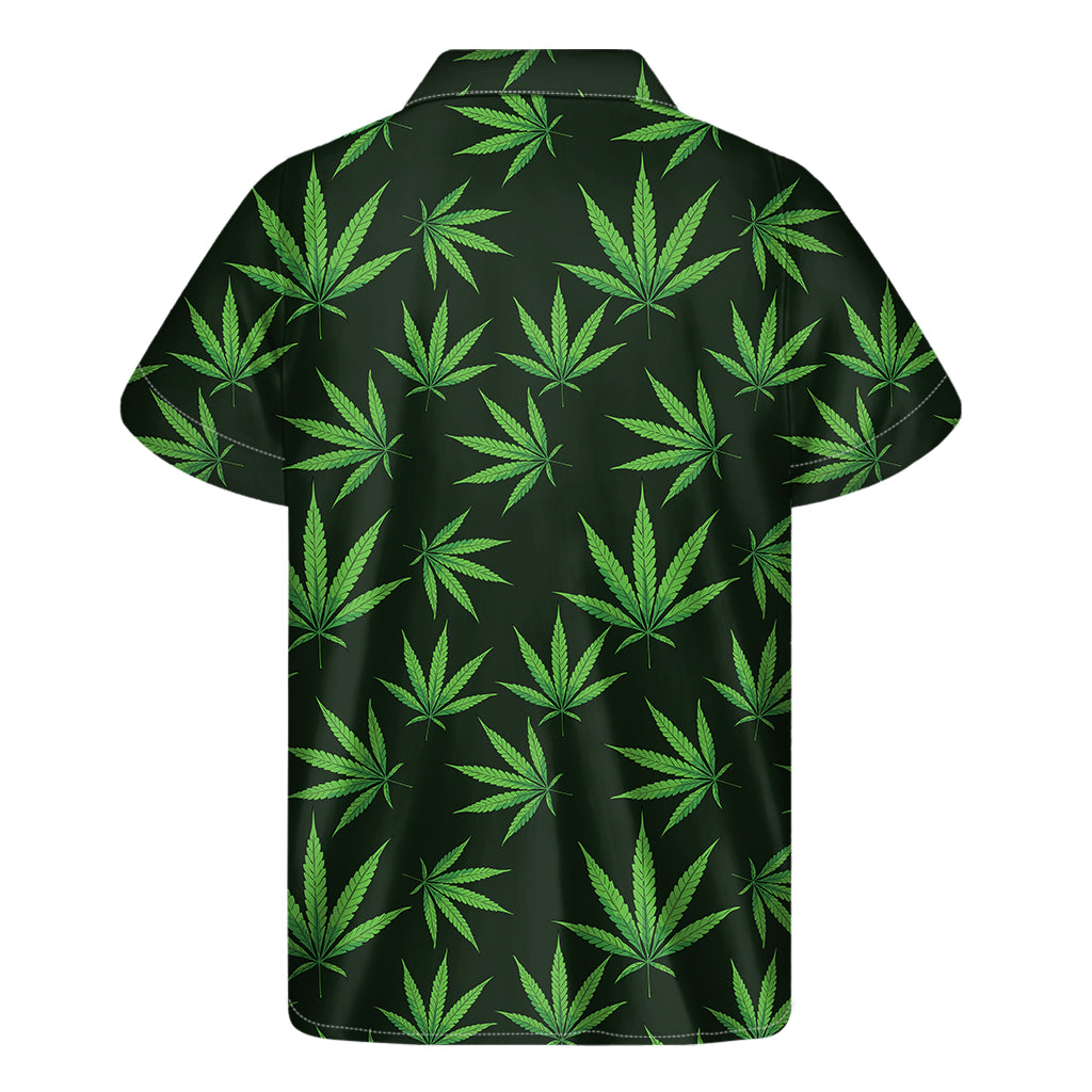 Pot Leaf Pattern Print Men's Short Sleeve Shirt