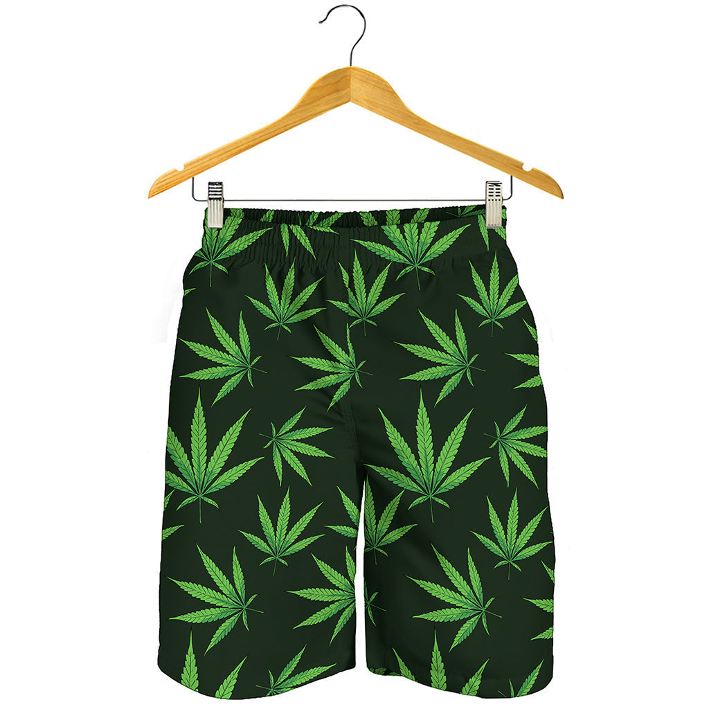 Pot Leaf Pattern Print Men's Shorts