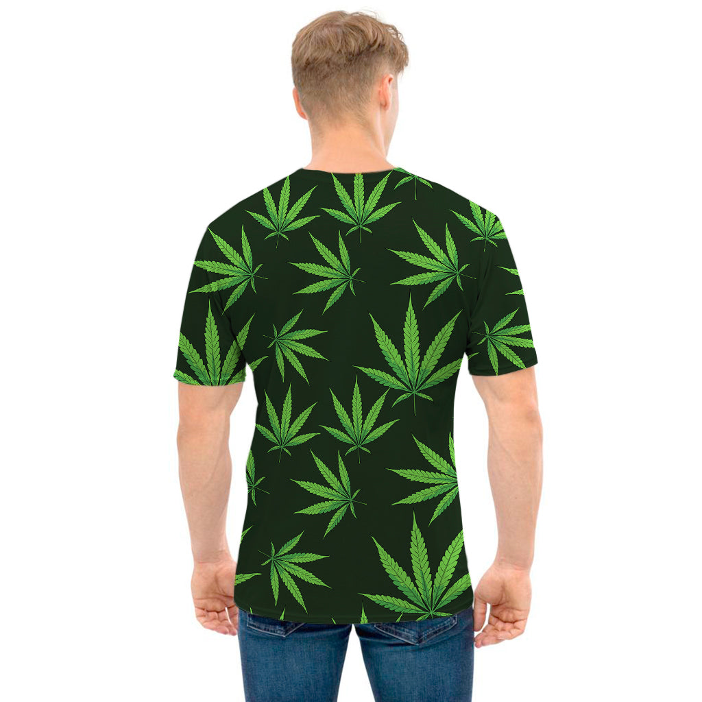 Pot Leaf Pattern Print Men's T-Shirt