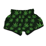 Pot Leaf Pattern Print Muay Thai Boxing Shorts
