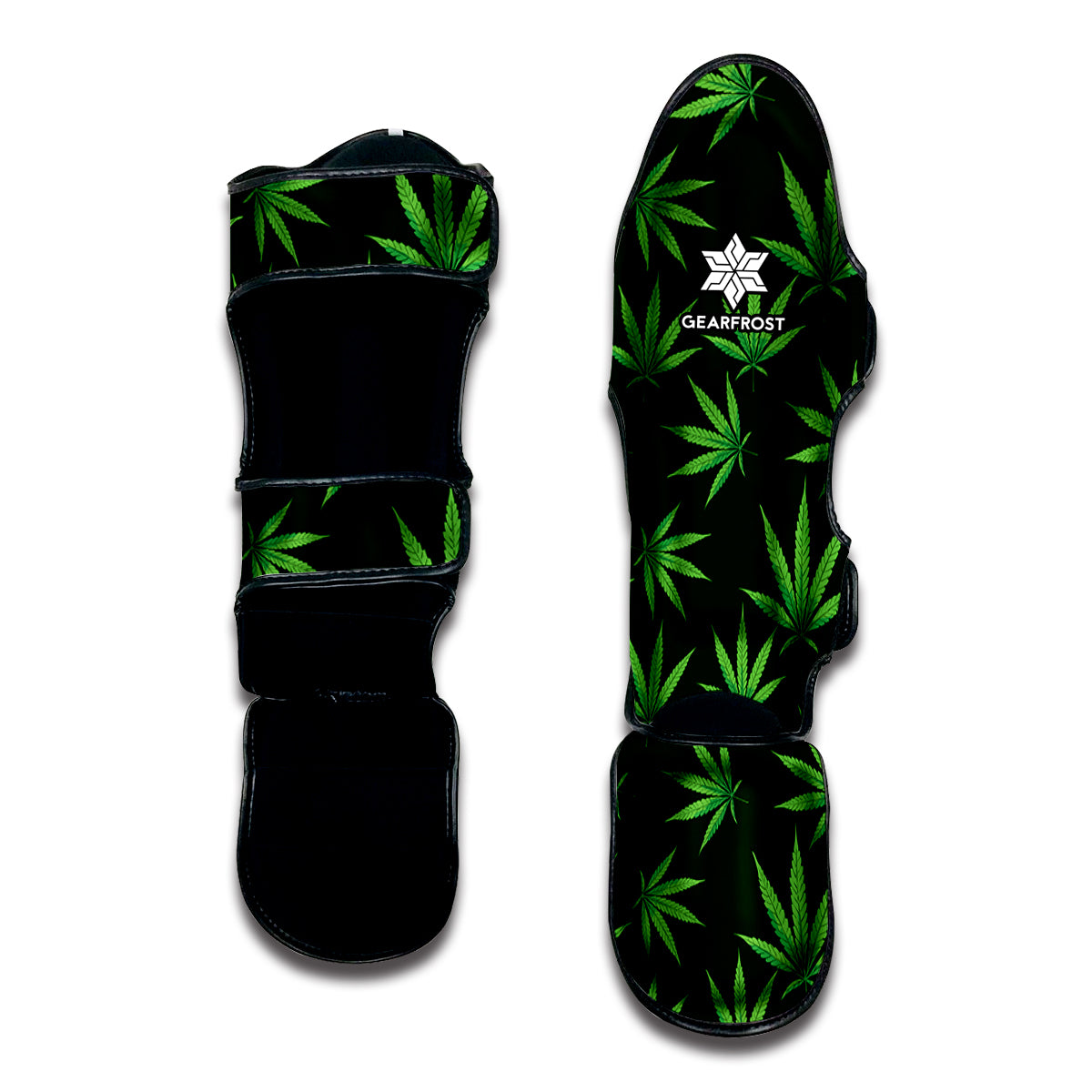 Pot Leaf Pattern Print Muay Thai Shin Guard