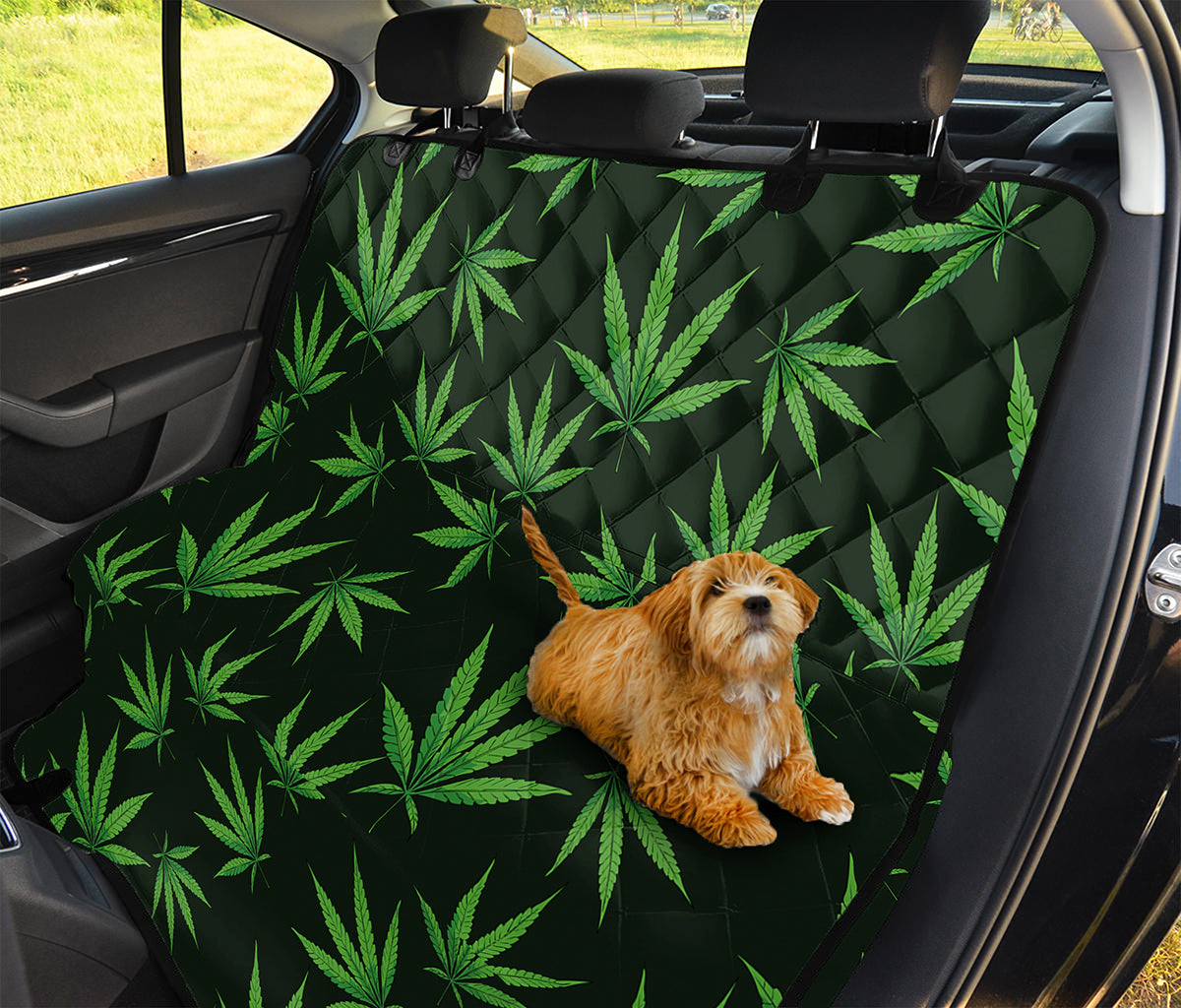 Pot Leaf Pattern Print Pet Car Back Seat Cover