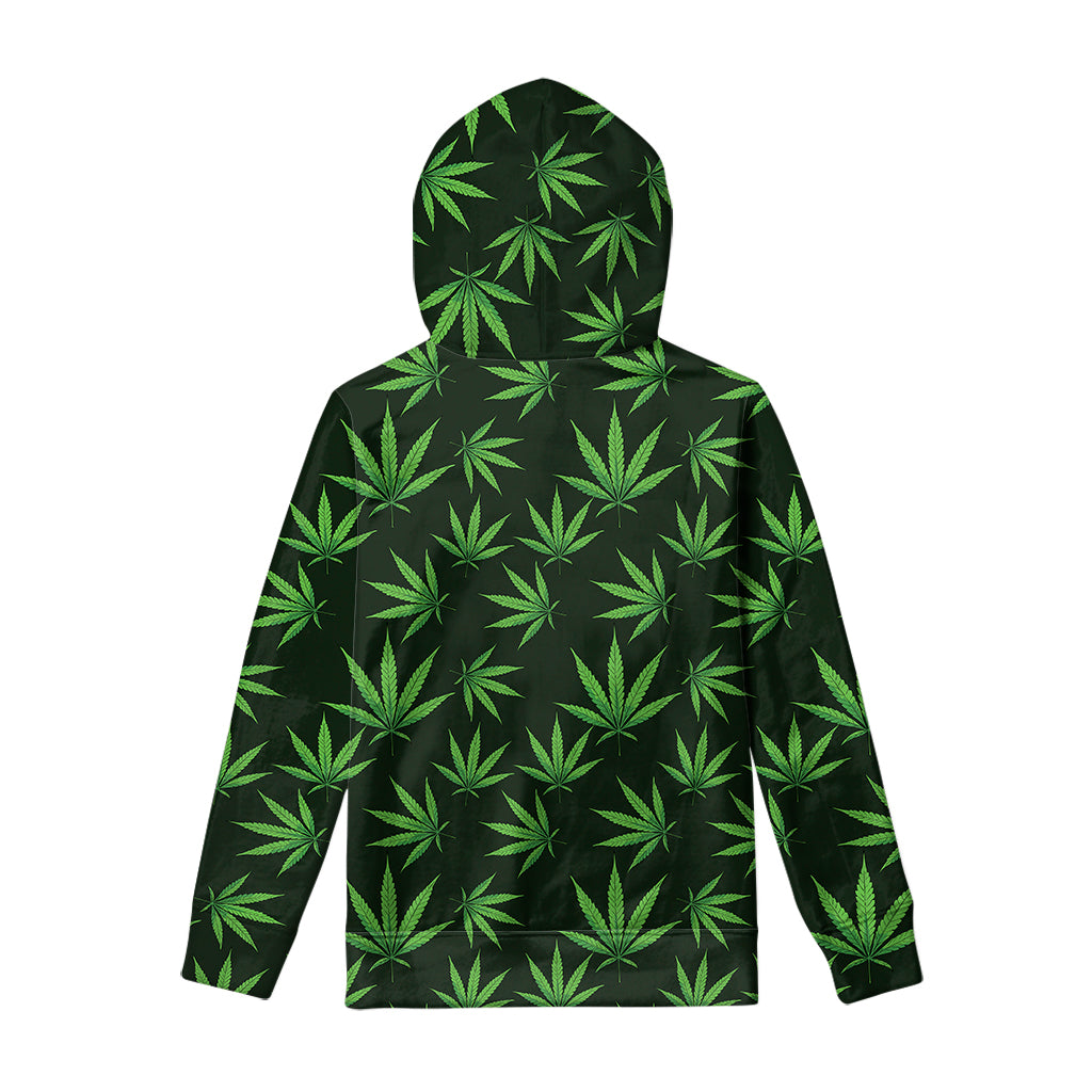 Pot Leaf Pattern Print Pullover Hoodie