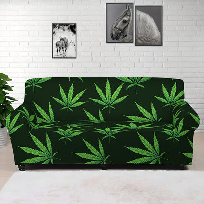 Pot Leaf Pattern Print Sofa Cover