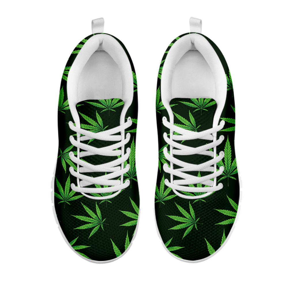 Pot Leaf Pattern Print White Sneakers