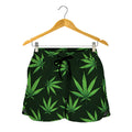 Pot Leaf Pattern Print Women's Shorts