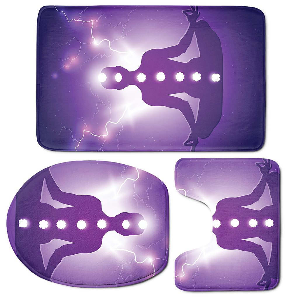 Power Of Seven Chakras Print 3 Piece Bath Mat Set