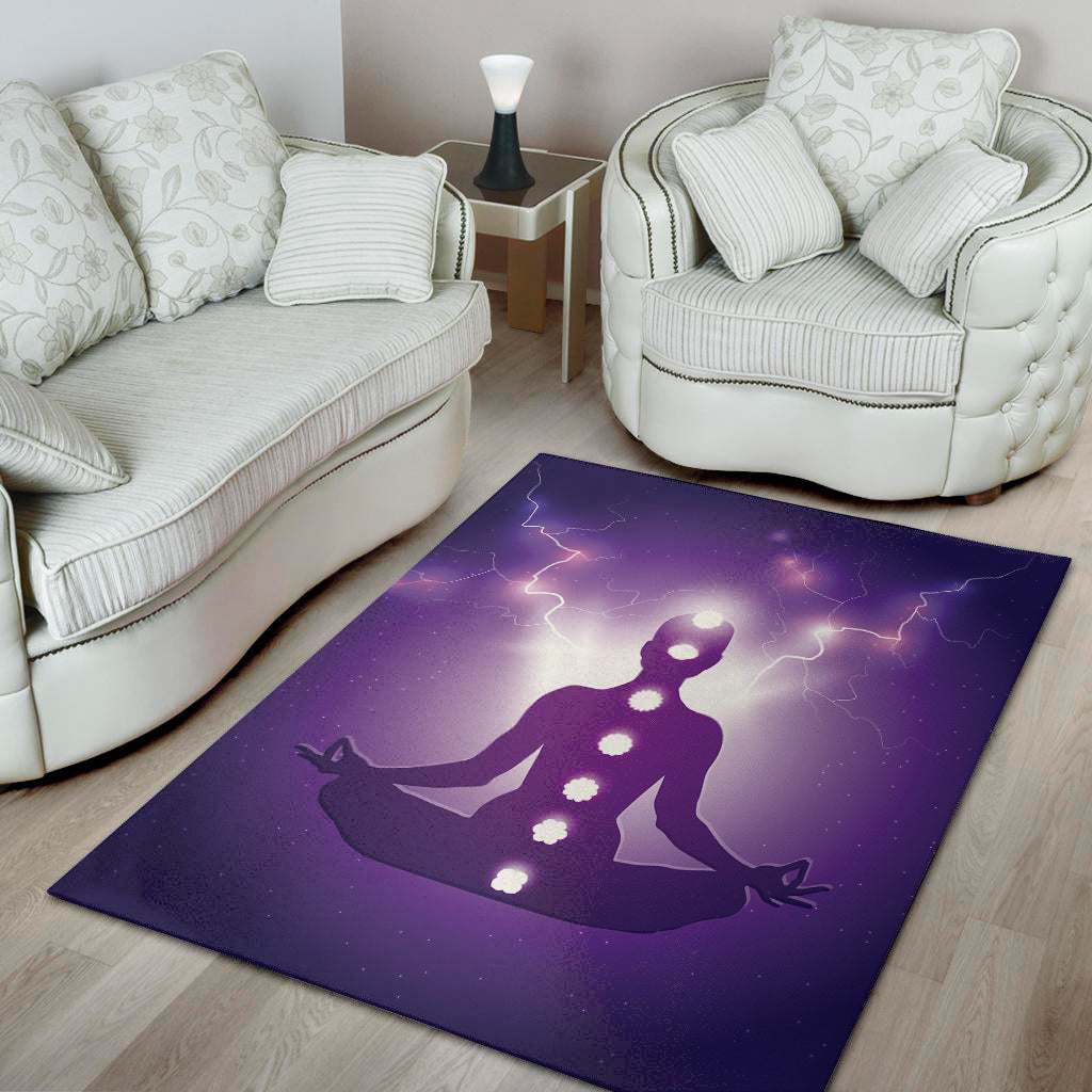 Power Of Seven Chakras Print Area Rug