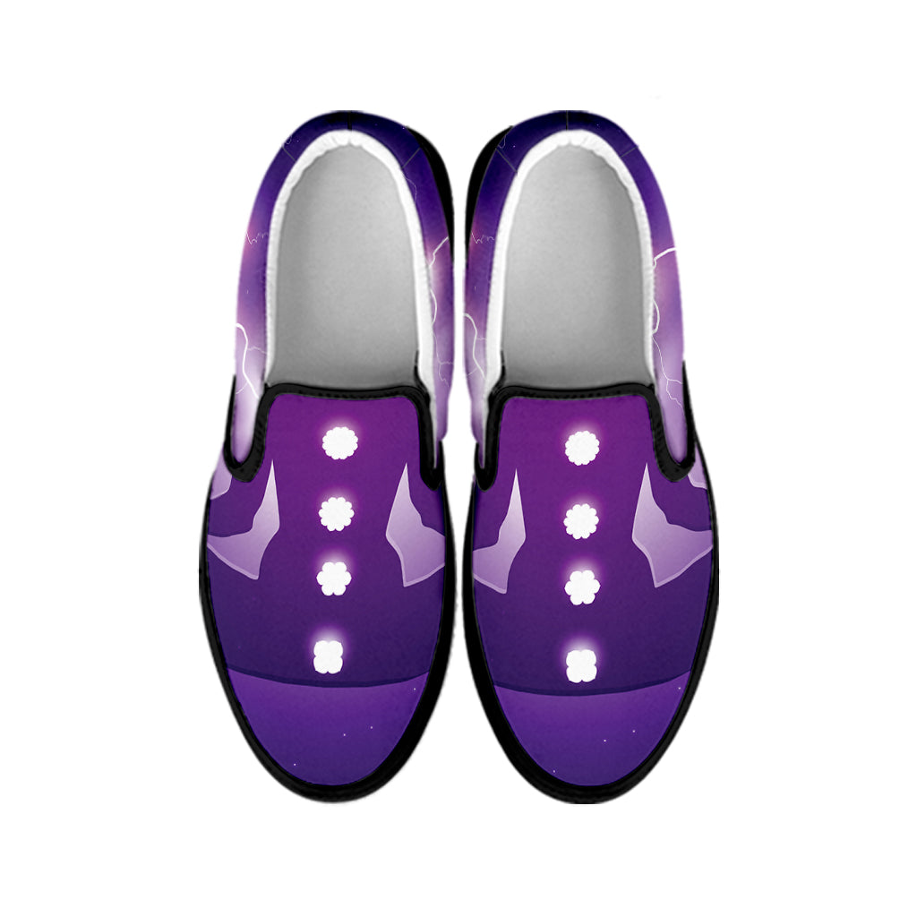 Power Of Seven Chakras Print Black Slip On Shoes