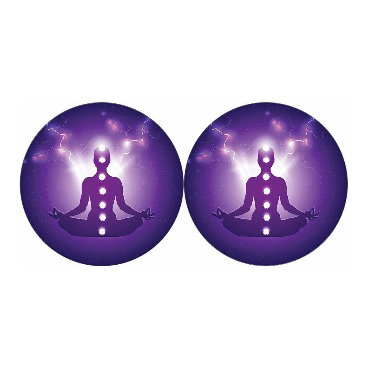 Power Of Seven Chakras Print Car Coasters