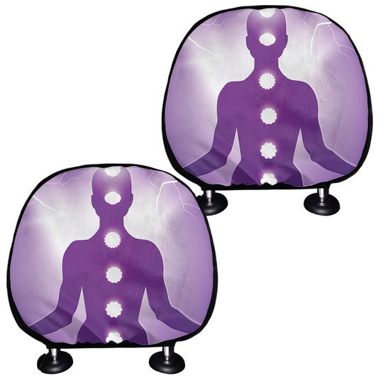 Power Of Seven Chakras Print Car Headrest Covers