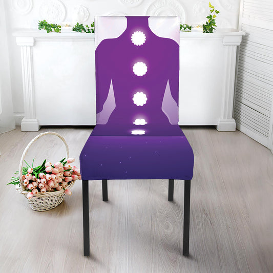 Power Of Seven Chakras Print Dining Chair Slipcover