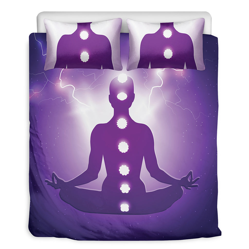 Power Of Seven Chakras Print Duvet Cover Bedding Set