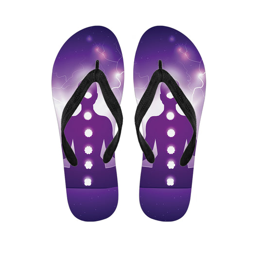 Power Of Seven Chakras Print Flip Flops