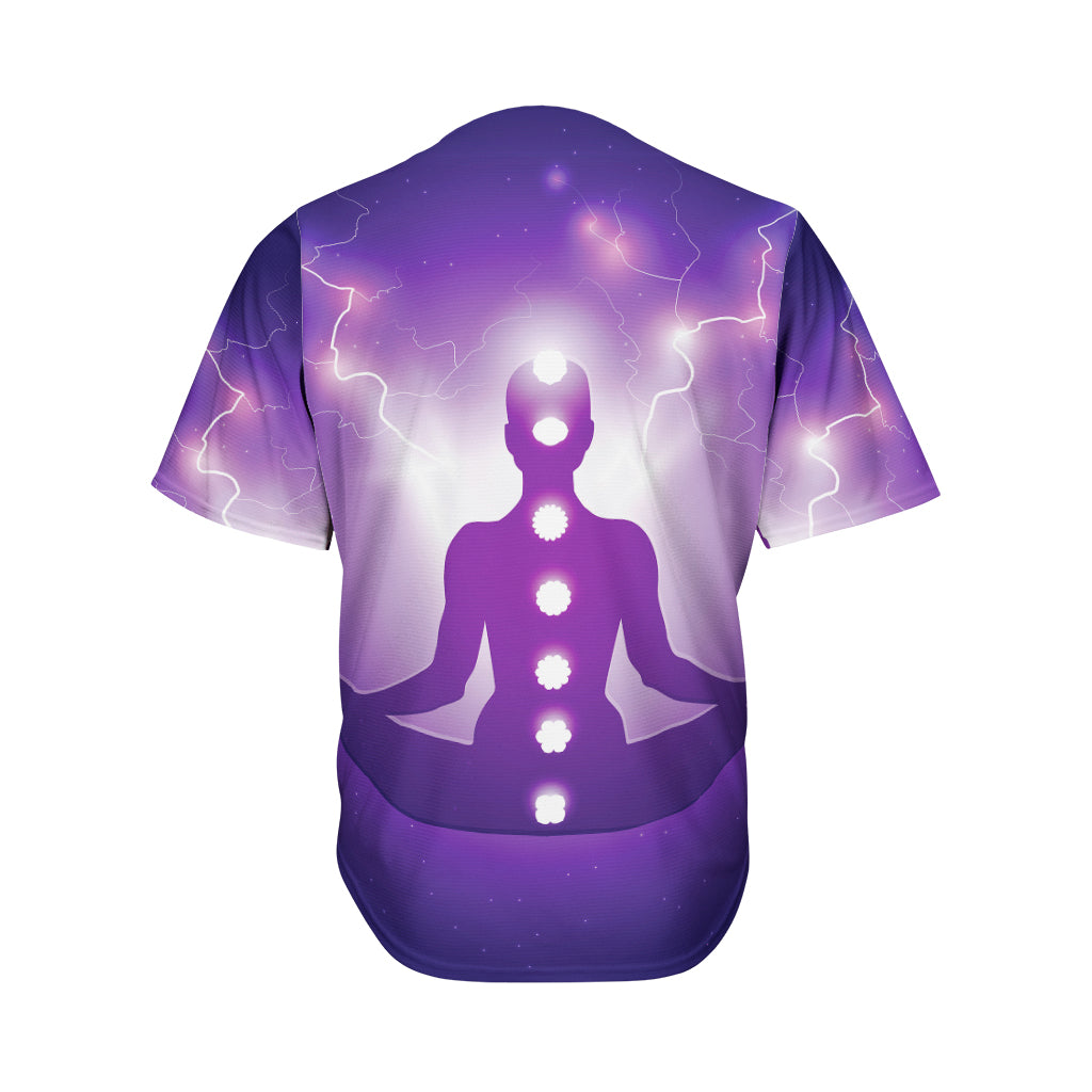 Power Of Seven Chakras Print Men's Baseball Jersey