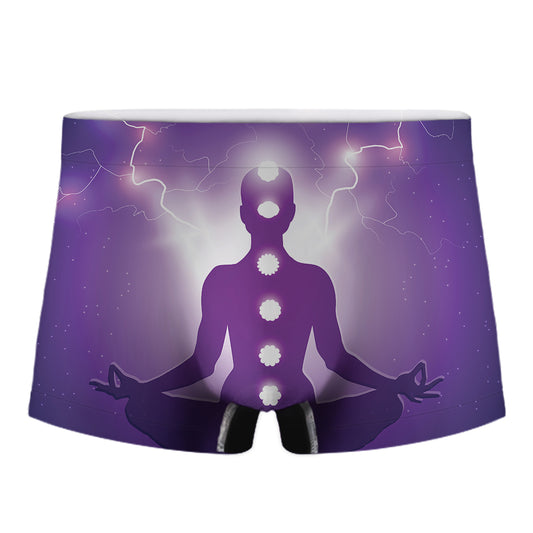 Power Of Seven Chakras Print Men's Boxer Briefs